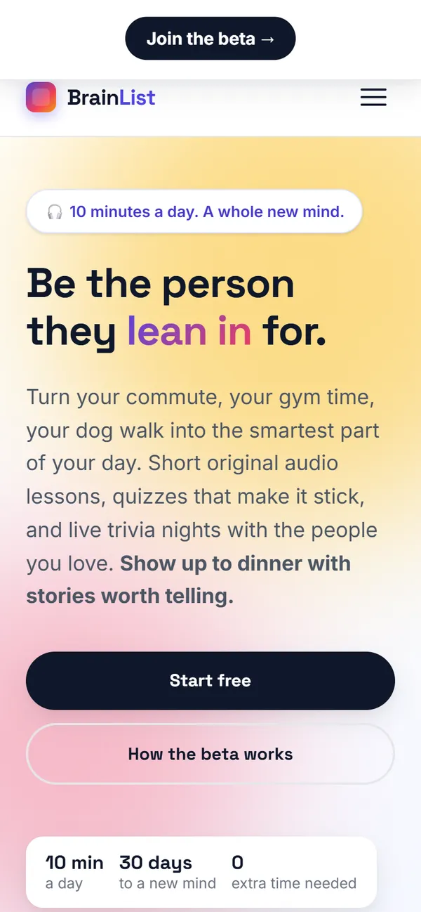 BrainList app