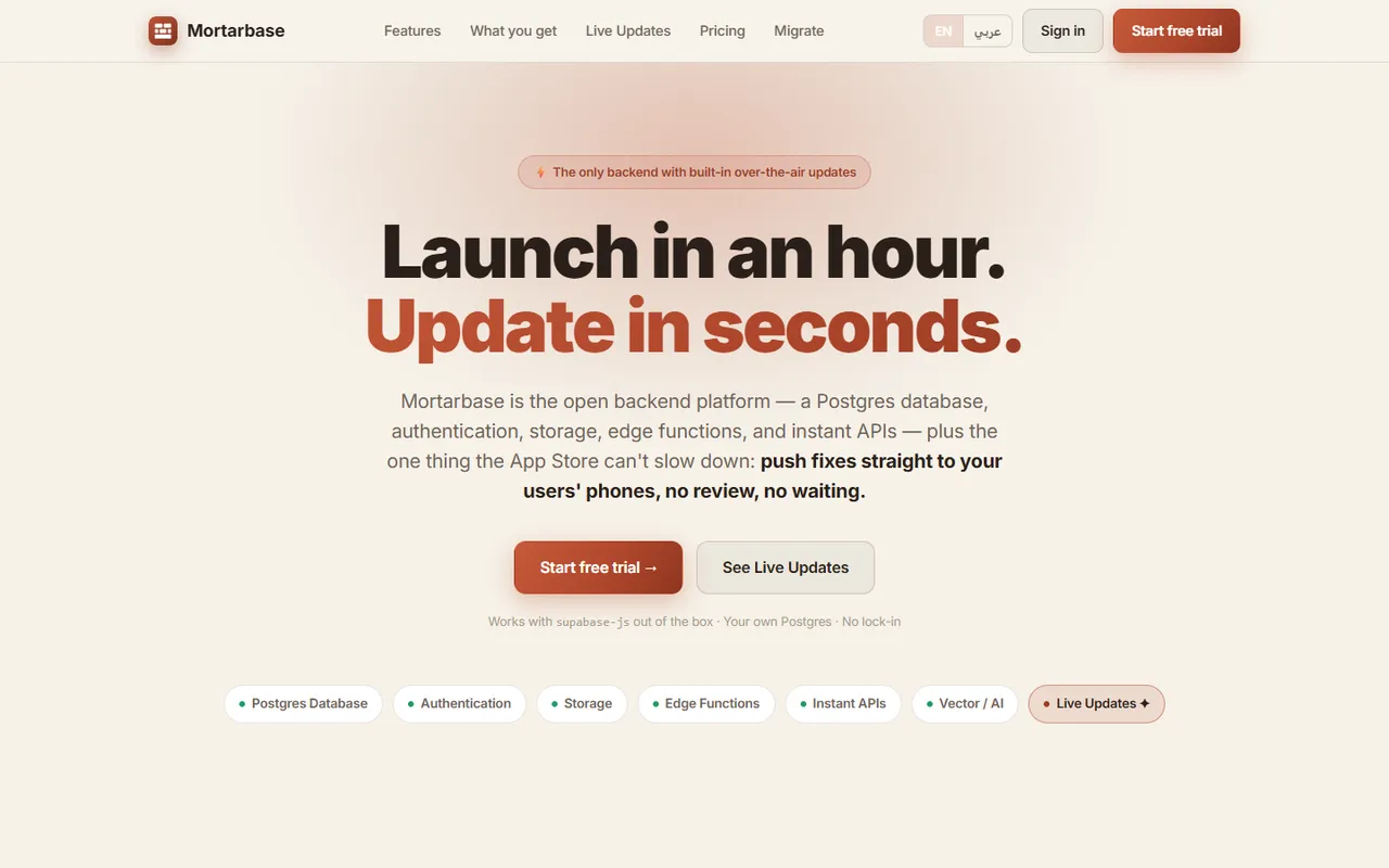 Mortarbase website